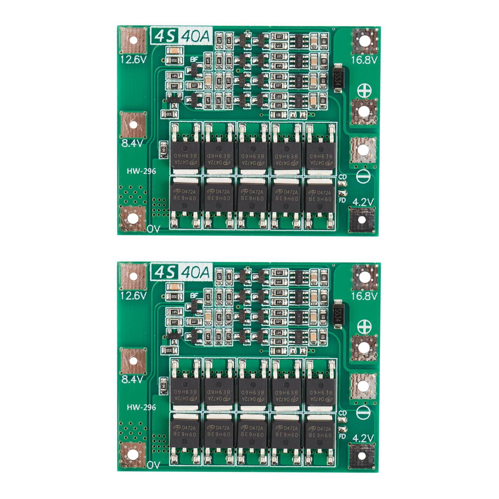 2X 4S 40A Li-Ion Lithium  18650 Charger Pcb Bms Protection Board for Drill Motor 14.8V 16.8V Lipo Cell Module
