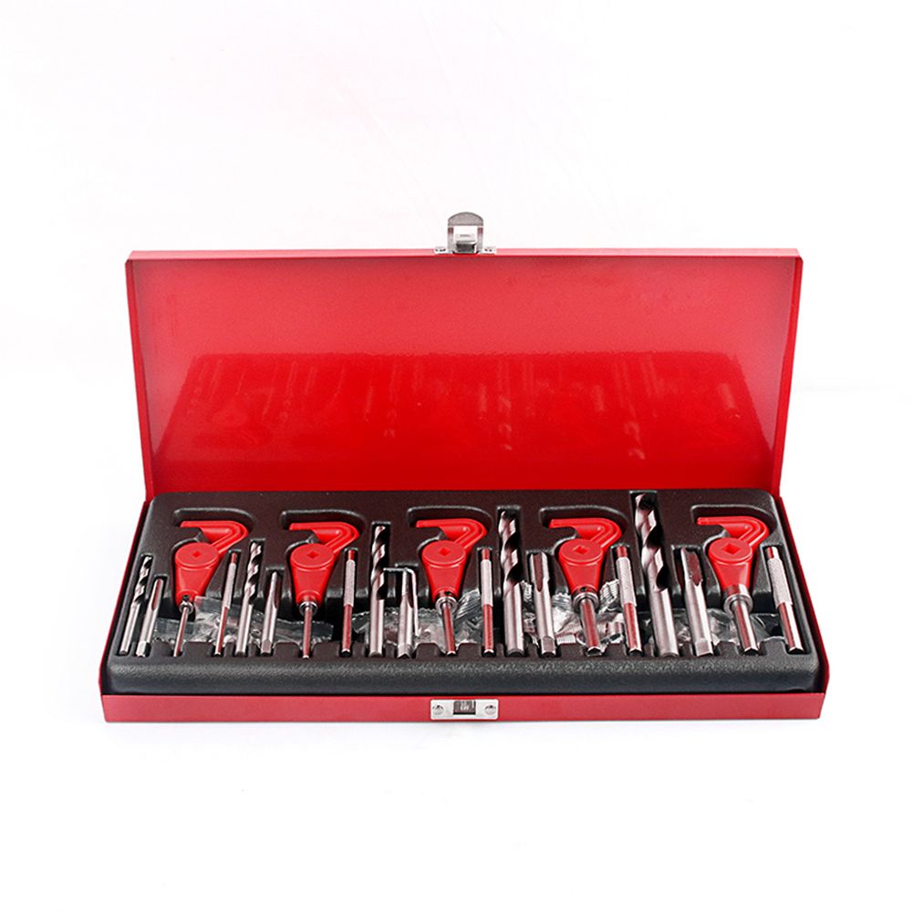 131PCS Auto Screw Thread Repairing Tool Screw Tooth Repairing for Auto Repairing Shop Factory Household Car Repairing Utility Tool Set
