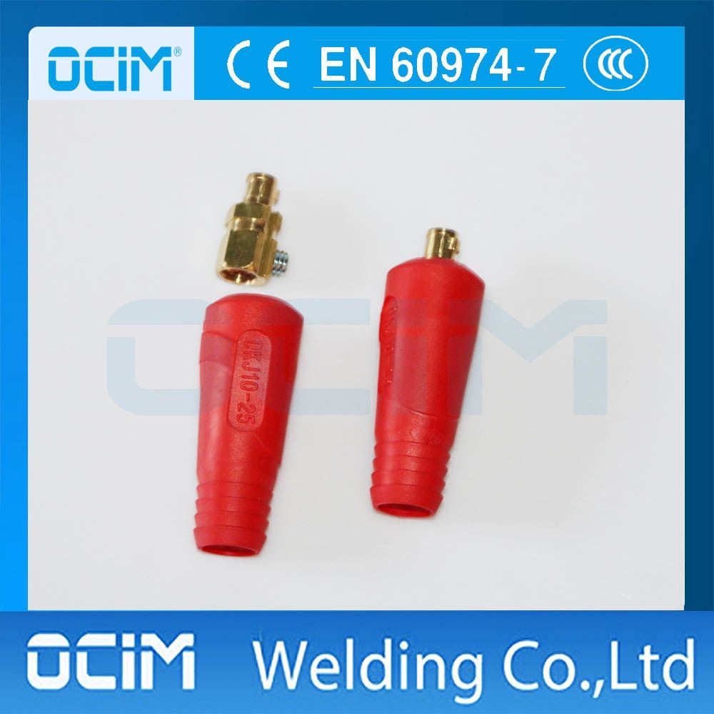 2PCS DKJ10-25 Red Cable Connector Plug Welding Machine Copper Joint Adapter