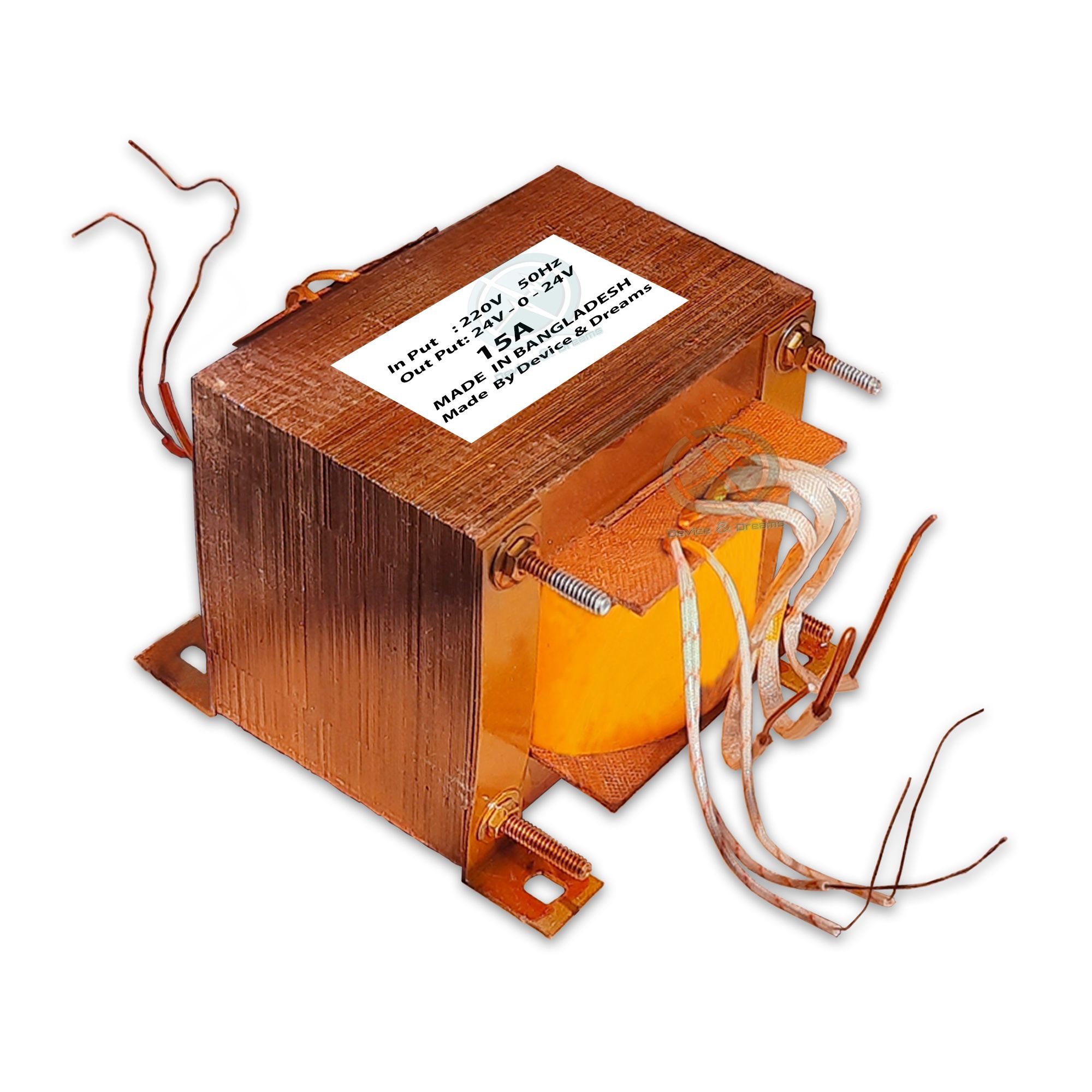 24V-0-24V High Performance Power Transformer (Input: 220V/50Hz - Output: 24V-0-24V With Extra 12V Loop)