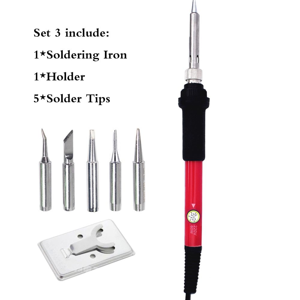 Mini Soldering Iron Temperature Adjustable Electric Solder Iron Rework Station Handle Heat Pencil Welding Repair Tools Kit 60W