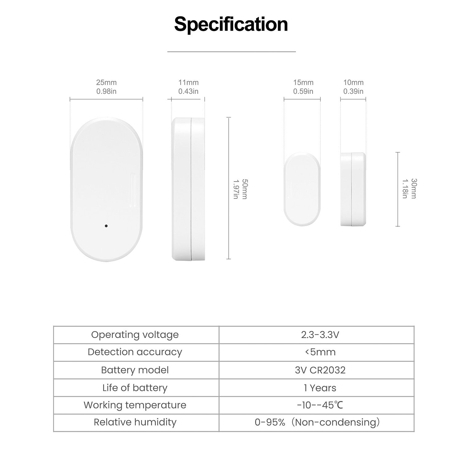 Tuya Zigbee 3.0 Smart Contact Detectors Security Gate Door Window Sensor Transducer Smart Life Home(4PCS)
