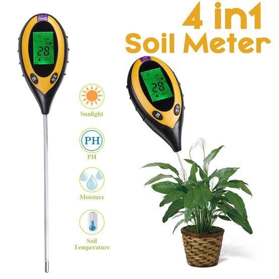 4 in 1 Soil Survey Meter- Soil pH, Moisture, Sunlight, Temperature