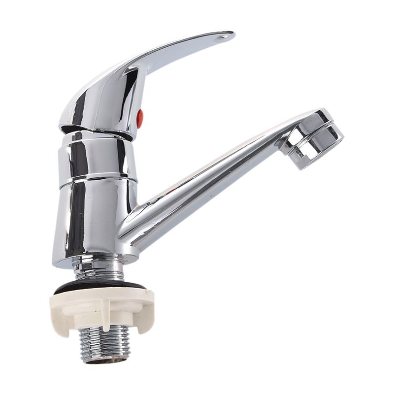 Bathroom Sink Chrome Finish Single Handle Basin Faucet Water Tap