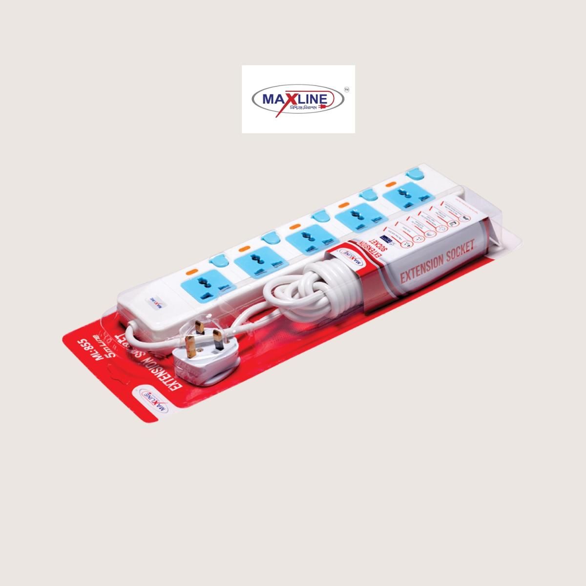 Maxline ML-855 Multiplug 5 Way Extention Socket