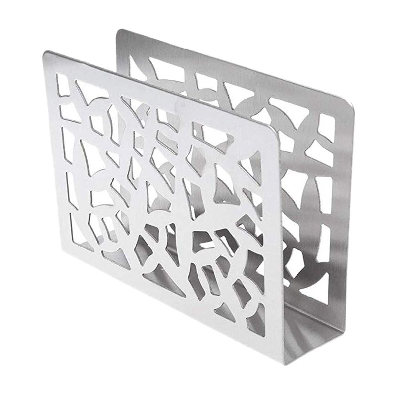 Napkin Holder Stainless Steel Tabletop Napkin Holder Paper Towel Rack Metal Upright Napkin Holder for Kitchen Restaurant Party Decoration