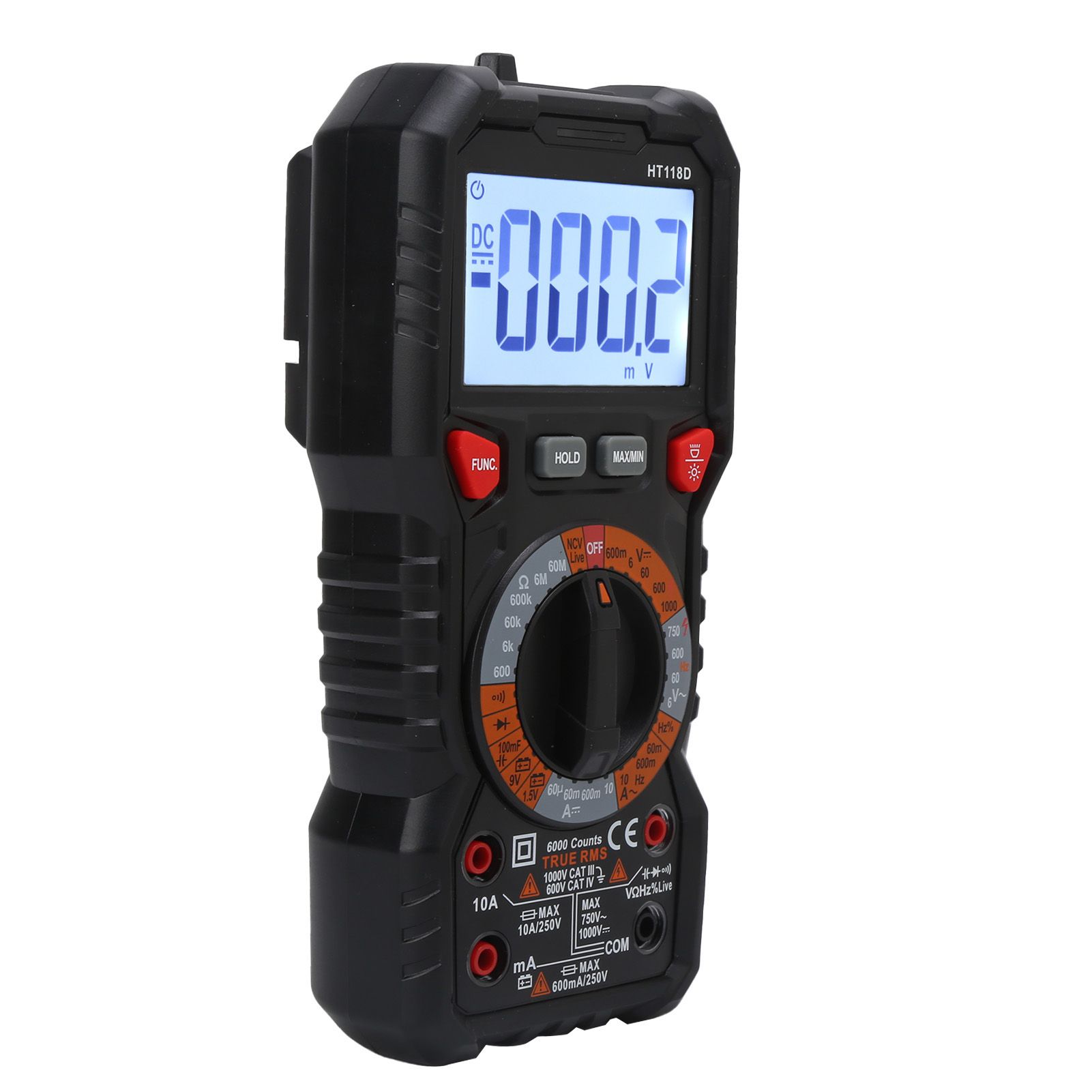 Romeng La HT118D Digital Multimeter Portable Smart Current Voltage Resistance Meter Tester 10A 1000V
