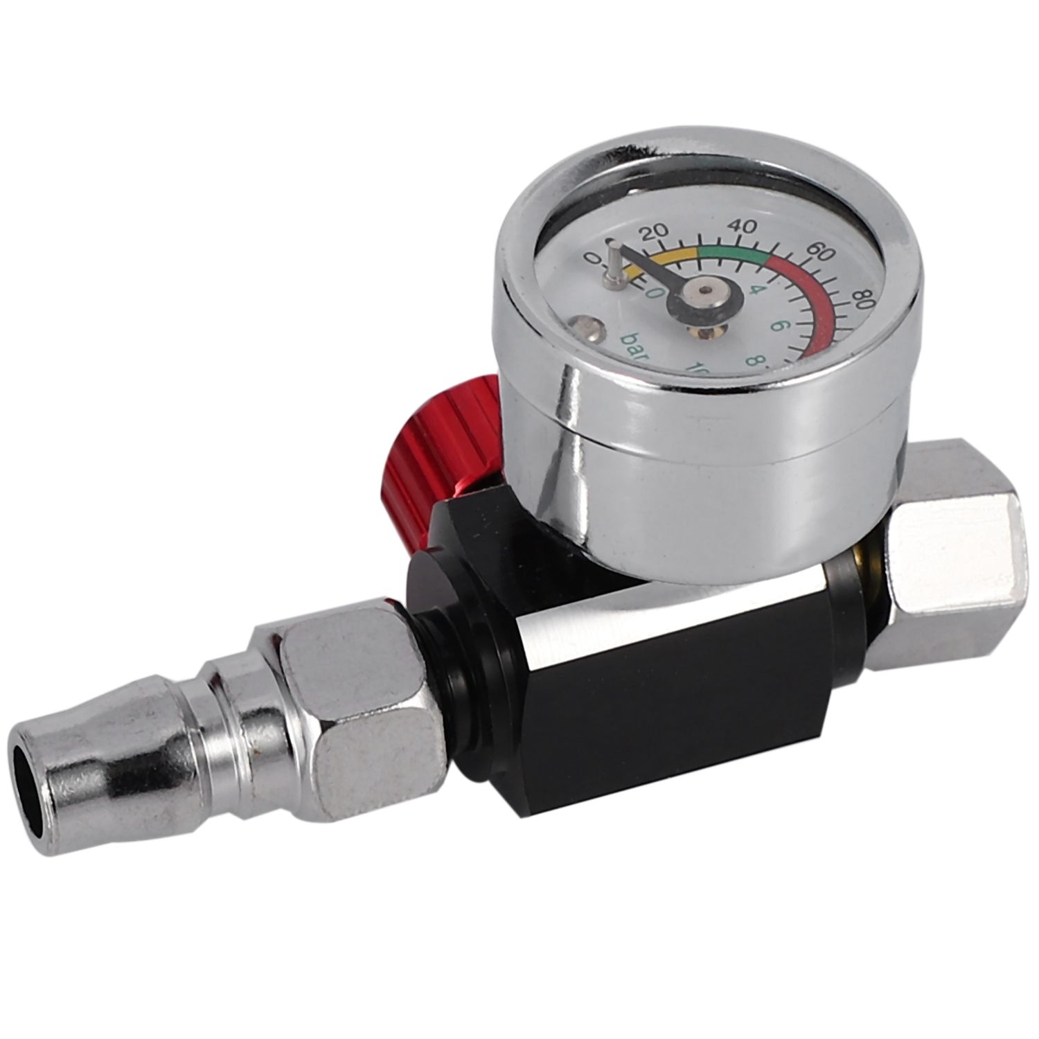 Delicate product 1Pc 1/4 inch Bsp Mini Air Regulator Valve Tool Durable Small Tail Pressure Gauge 48 x 60mm With Nozzle For Spray Tool