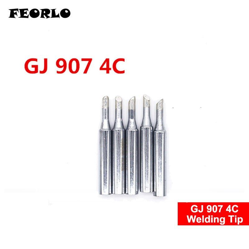 FEORLO 5PCS/ lot GJ-4C Lead-free solder tip Universal MT-3927 MT-3917 905E 907 MT-3918 Tips GJ-4C welding stings