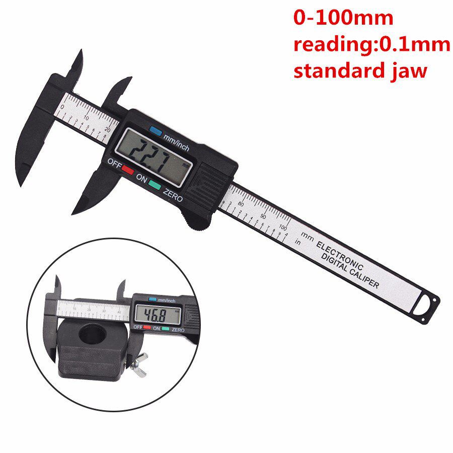 150mm 200mm 300mm 0.1mm Digital Electronic Vernier Caliper jaw long plastic digital caliper micromete DIY measuring tools-100mm normal