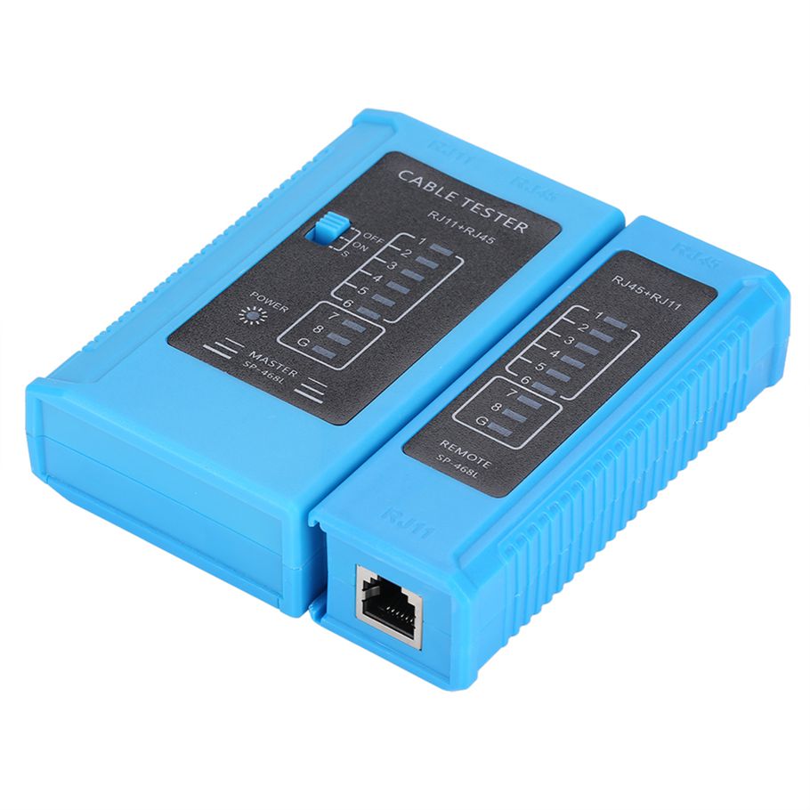 1 X Blue RJ45 And RJ11 Cable Tester Ethernet LAN Test Tool