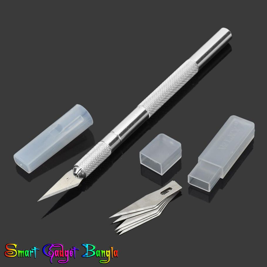 Precision Hobby_Knife, Stainless Steel Cutter Craft_Knife Set With 5 Pieces Blade
