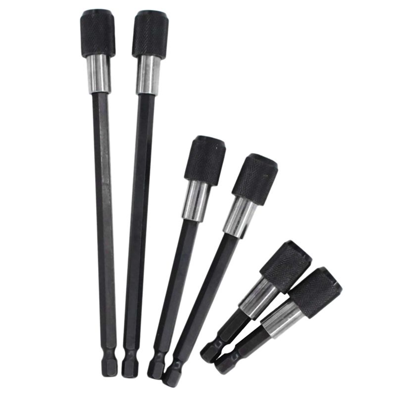 6 Pcs 1/4 Inch Hex Quick Change Release Magnetic Screwdriver Power Drill Bits Tools Spring Holder Extension Set