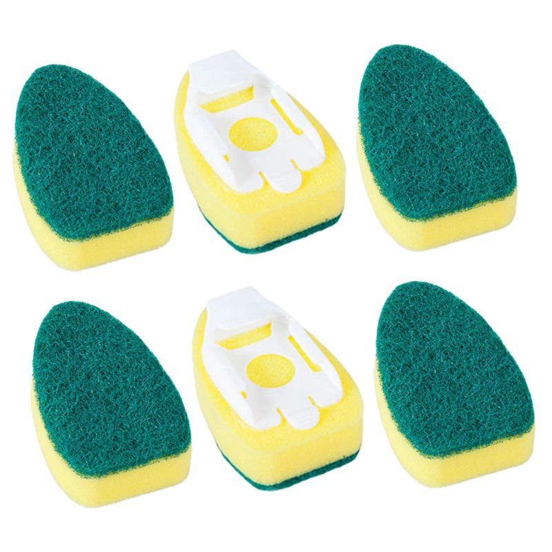 6 Pack Dish Wand Refills Sponge Heads, Dish Wand Brush Replacement Sponge Dish Wands Pads for Kitchen Cleaning Brush