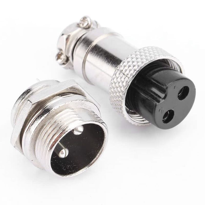GX16 Aviation Connector 2-Pin 400V Screw Type Male and Female Butt Cable Connector Aviation Plug Socket Connector