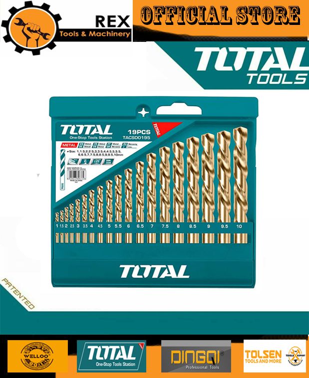 TOTAL HSS Twist Drill Bits Set (19pcs)