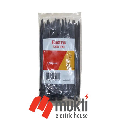 Imported China 16 Inch 400mm Black Cable Ties 100 Pcs Pack Heavy Duty Nylon Self-Locking Electric Zip Tie RM
