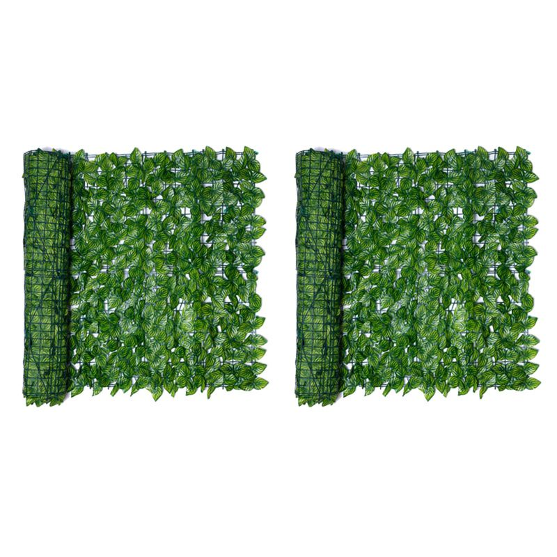 2X Artificial Privacy Fence Screen Faux Ivy Leaf Screening Hedge for Outdoor Indoor Decor Garden Backyard Patio