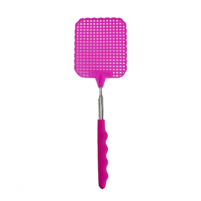 Flyswatter Fly tapper mosquito insects swatter telescopic up to 73 cm pink