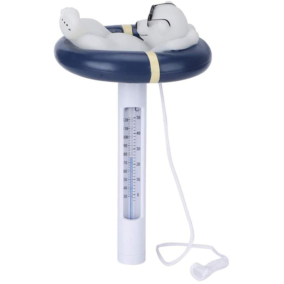 Mini Cartoon Animal Water Thermometer Swimming Pool Thermometer Floating Thermometer for Kid Pool -Polar Bear