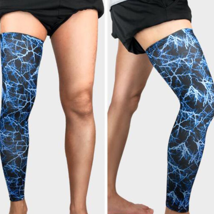 Compression Long Basketball Soccer Leg Sleeve Sports Fitness Calf Guard Knee Pad Anti-UV Running Cycling Leg Warmers
