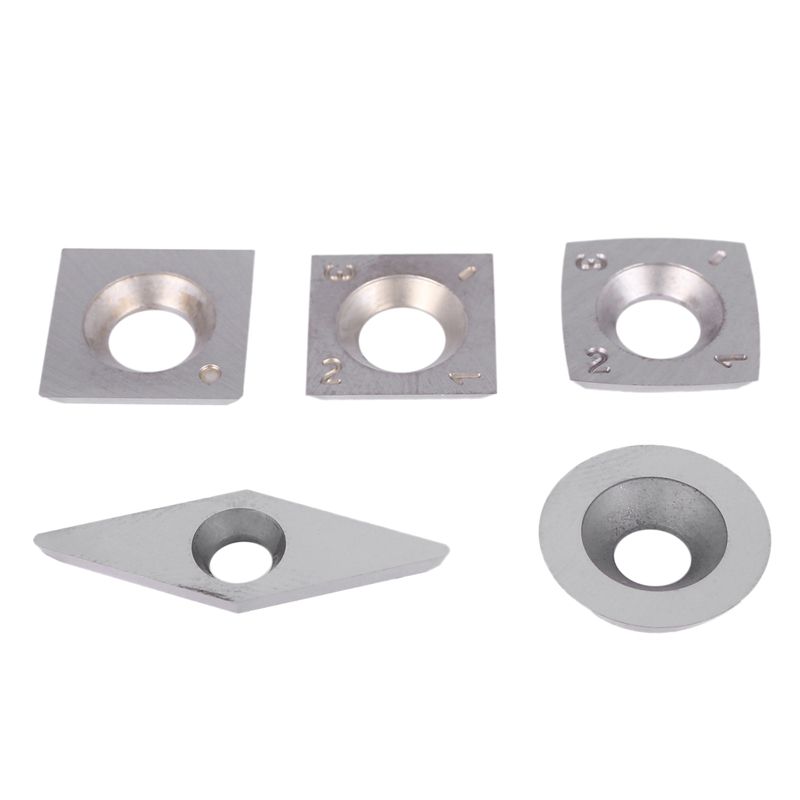 5Pcs Turning Carbide Cutter Inserts Combination Set for Wood Turning Working Lathe Tool with Screw