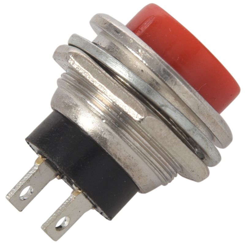 10Pcs Momentary Push to Stop OFF-(ON) 3V 4.5V 6V 9V 12V 24V Switch Red -  red