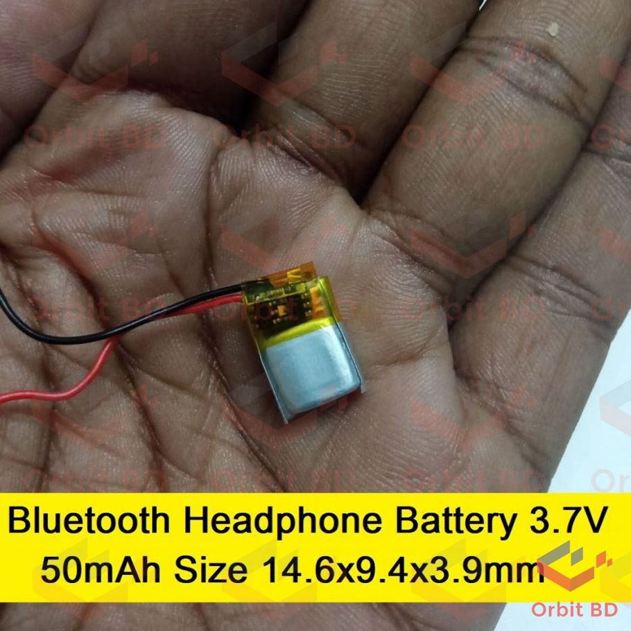 Bluetooth Headphone Battery 3.7V 50mAh Size 14.6×9.4×3.9mm Lithium Polymer Rechargeable Lipo Battery For Bluetooth Headset Earphone Battery Smart Watch MP3