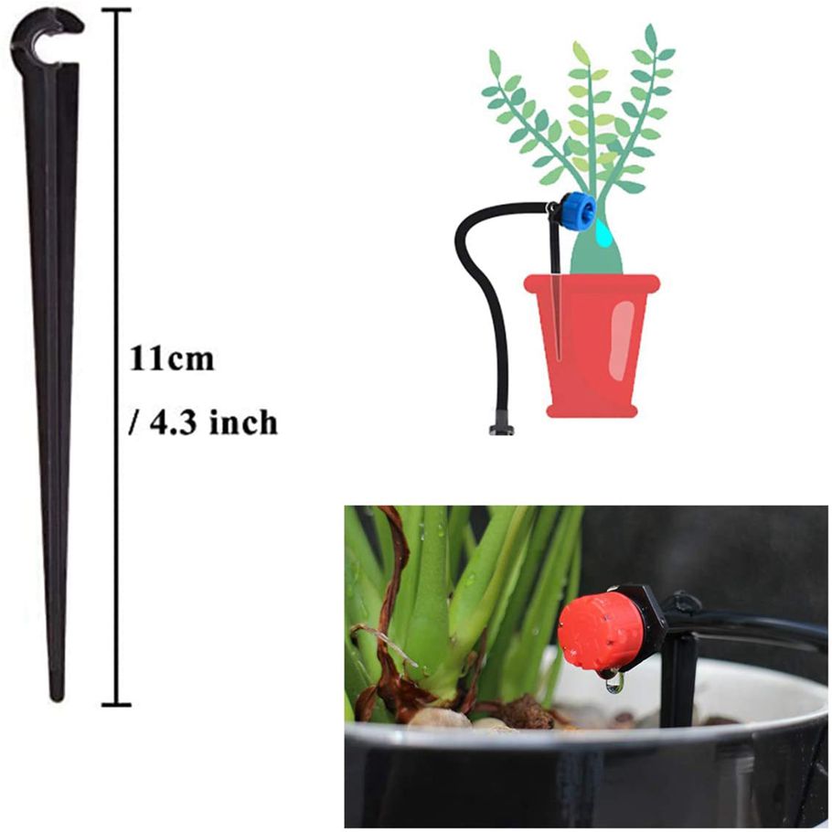 200Pcs Irrigation Drip Support Stakes for 1/4-Inch Tubing Hose Flower Beds, Vegetable Gardens, Herbs Gardens