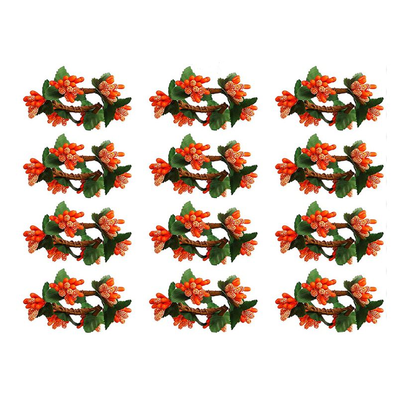 12 Pcs Fall Napkin Rings Flower Napkin Ring Holders Harvest Serviette Buckle Rings Theme Dinner Table Rings for Holiday