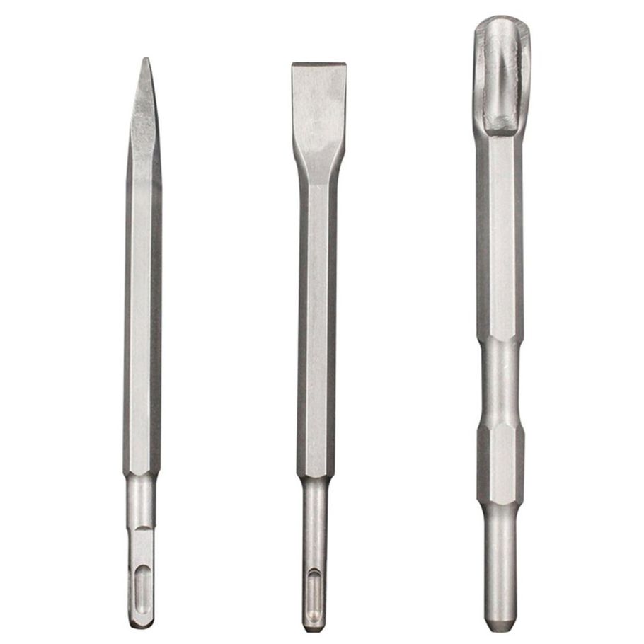 Round Shank Tip Flat Chisel Electric Hammer Impact Widening Flat Chisel Gray