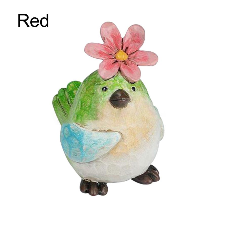 Bird Statue Handicraft Weather-resistant Bird Holding Flower Figurine