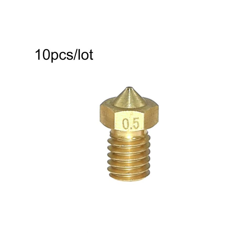 10Pcs M6 V5 V6 Metal Nozzle For 1.75mm/3mm Filamnet 3D Printer Accessories 0.5/3mm Gold