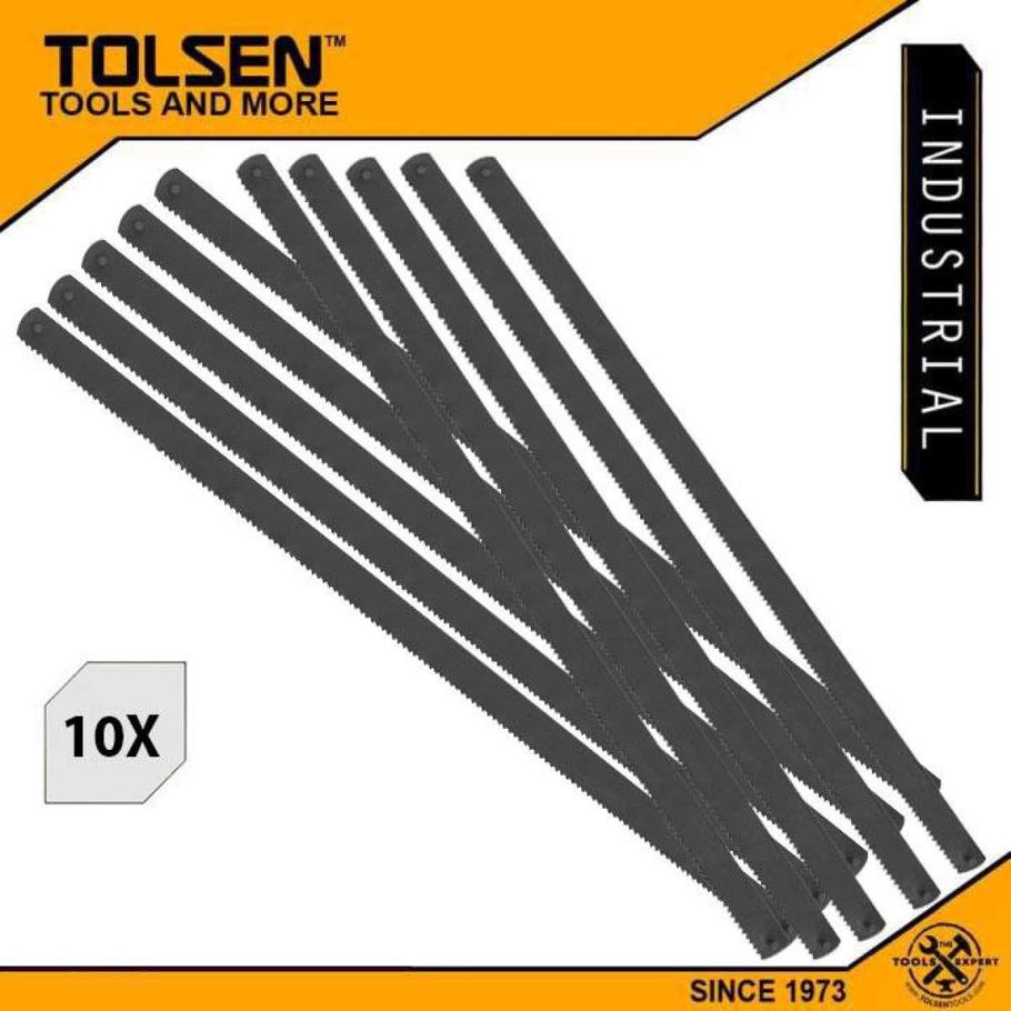 TOLSEN 10pcs Mini Hacksaw Blade (6"x1/2"x24T) Industrial Grade 30060