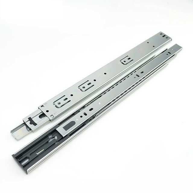 1set 10-22 inches Stainless Steel Drawer Slides Full Extension Side Mount Runner 3 Section Soft Close Ball Bearing Damping Buffer Cabinet Rails