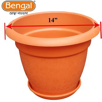 Bengal 14" inch Plastic Flower Tub with Tray/Plastic Flower Tob Gardening Tob planter/Gardenware tools