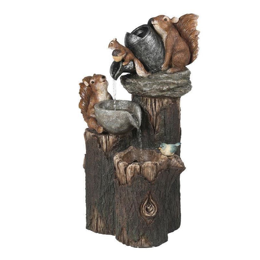 Duck Statue Animal Model Ornamental Multi-color Cascading Freestanding Squirrel Garden Decor for Yard