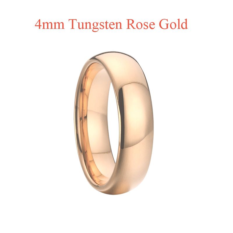 Anniversary Alliance Pure Tungsten carbide Ring 4/6/8/10mm Gold Color Mens Fashion Jewelry Wedding Band Couple Rings for women