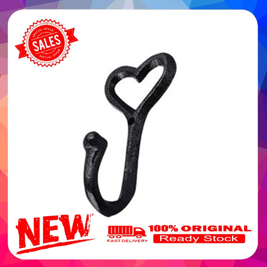 Hanger Hook Retro Heart Shape Wrought Iron Decorative Vintage Clothes Hook Supplies for Home