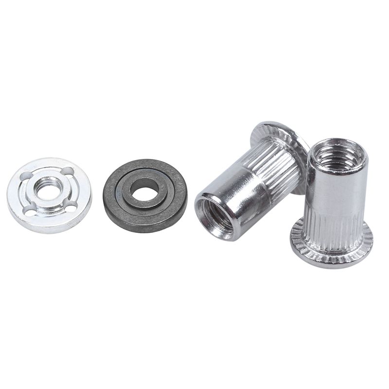 BRADOO- 100 Pcs M5 Stainless Steel Flat Head Threaded Rivet Nut & 2 Pcs Replacement Angle Grinder Inner Outer Flange Set