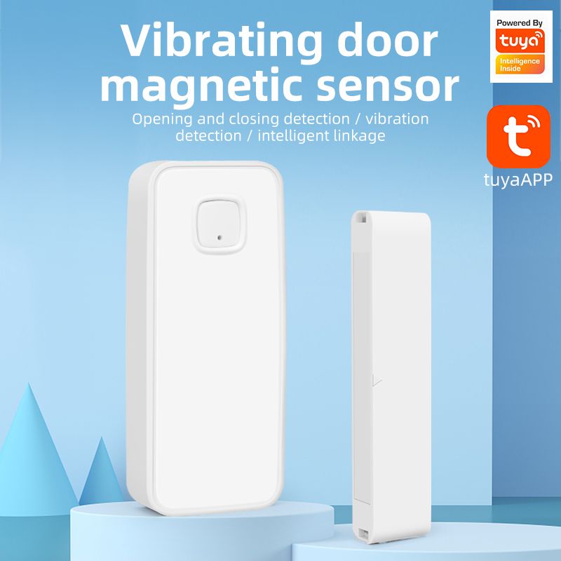tuya Zigbee Smart Shock Door Sensor Vibrating Door Magnetic Sensor Smart Shock Sensor + Smart Door Sensor Two in one professional design