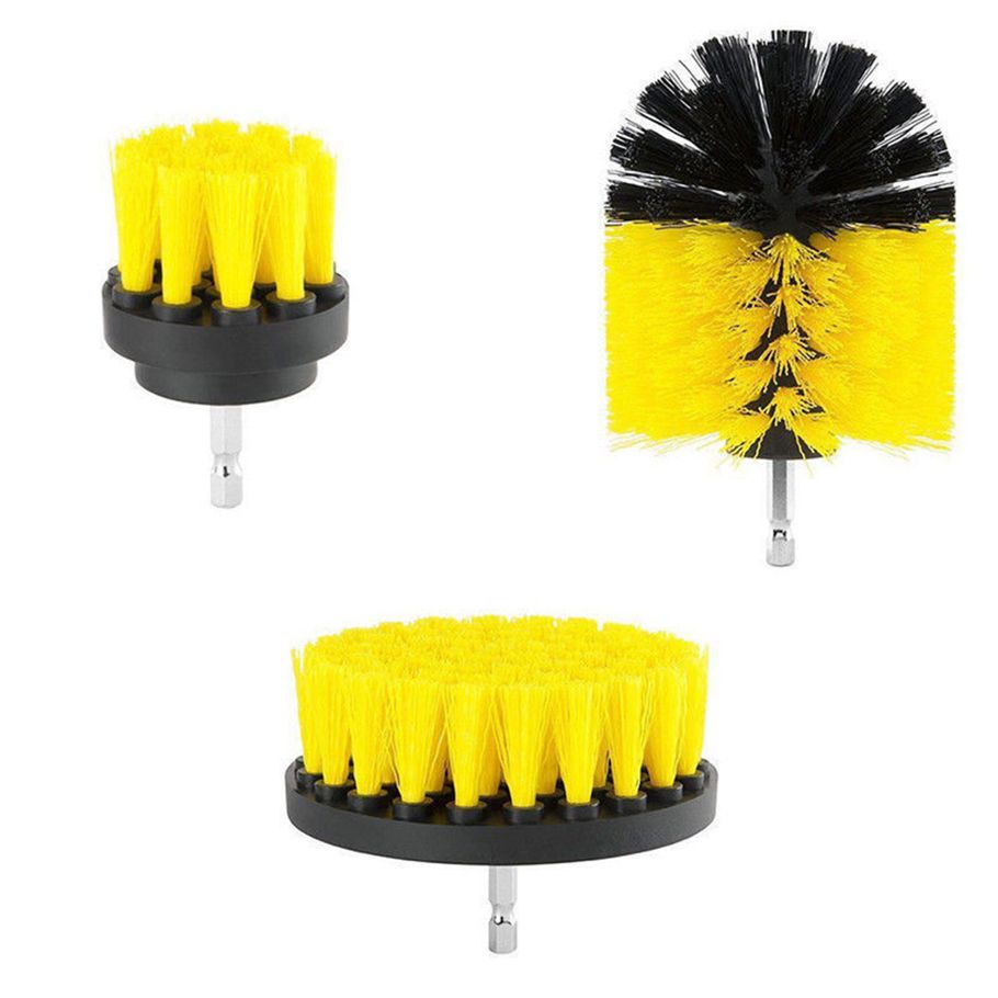 3Pcs Tile Grout Drill Brush Cleaning Power Scrubber Tub Cleaner Atthment Kit
