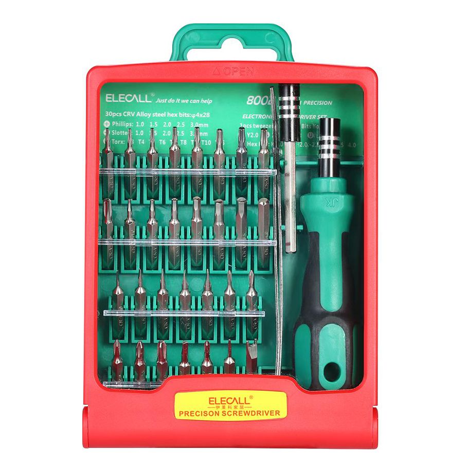 ELECALL Magnetic Screwdriver Set CR-V Bits Precision 33 in 1 Screw-driver Bit Screw Driver Multi-functional DIY Repair Tool Kit Electronic Maintenance for iPhone Mobile Phone Tablets Watch PC Laptop Digital Camera