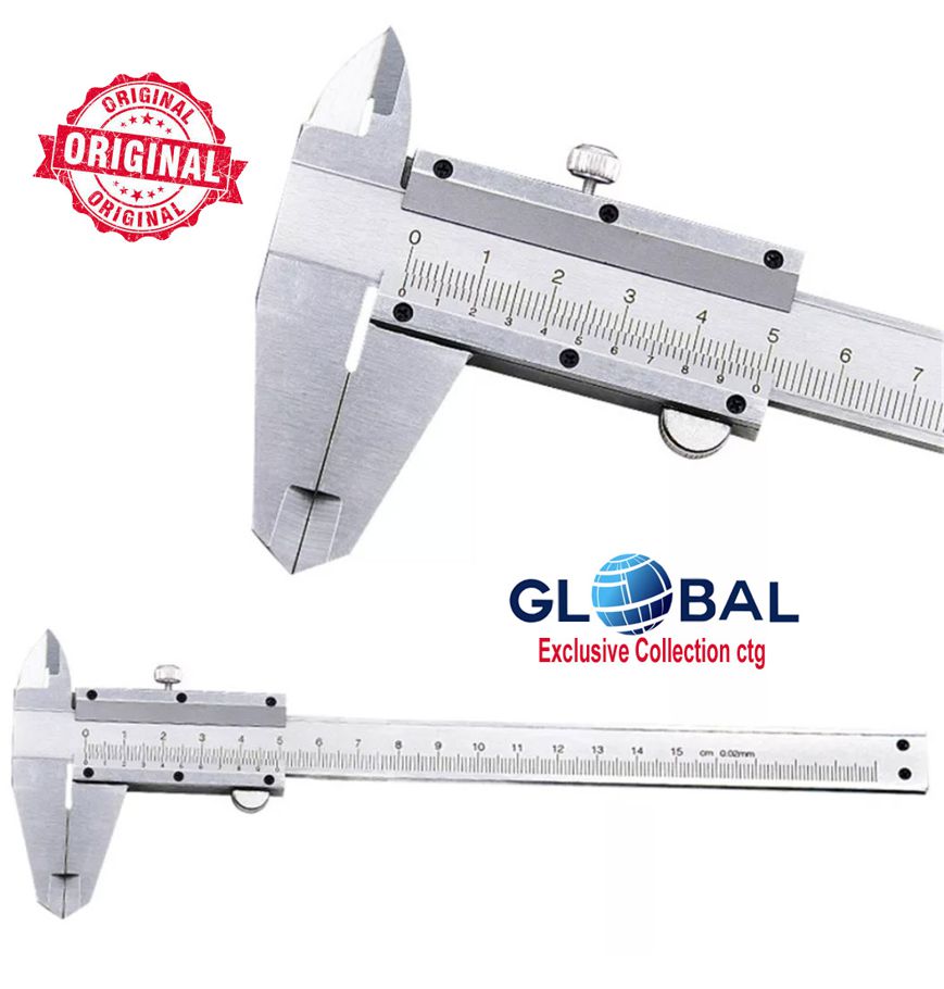 Vernier Caliper 6 inch, O-150mm 0.2mm Metel Calipers Micrometer Measuring Tools