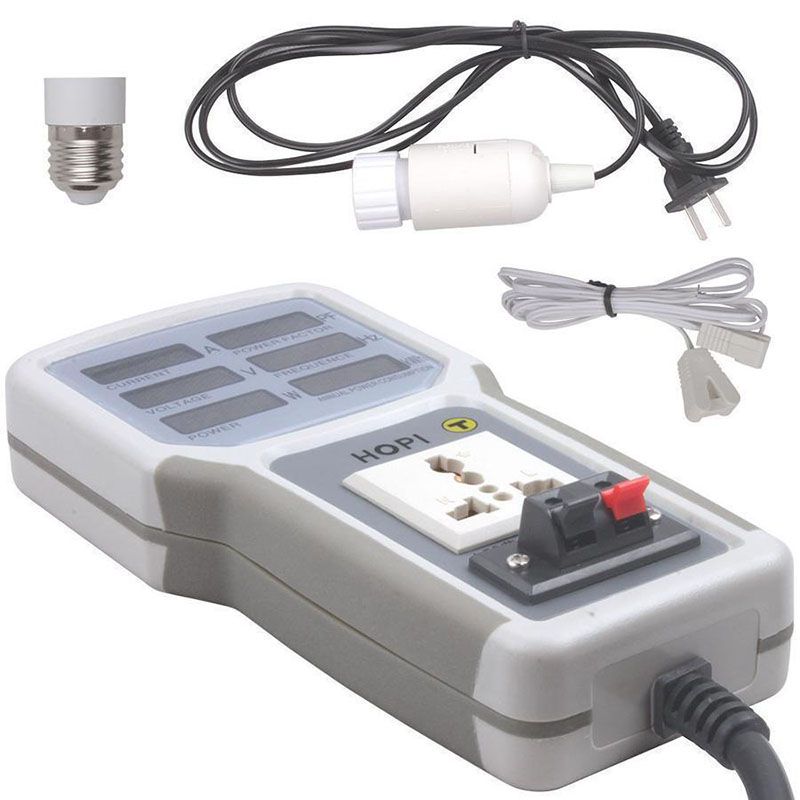 HP-9800 Handheld Power Meter Power Analyzer LED Metering Socket Measurable Current-voltage Power Factor EU Plug