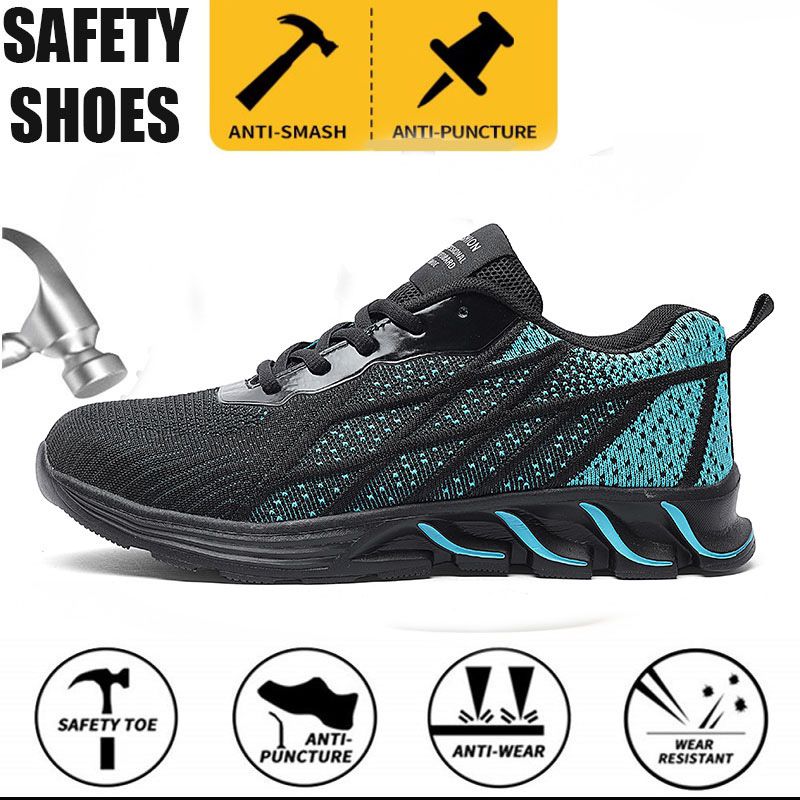 Steel Toe Work Shoes Men Puncture Proof Safety Shoes Man Light Industrial Casual Shoes Male Workplace Safety Work Boots