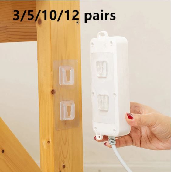 Kitchen Bathroom Double Adhesive Tape Wall Hooks Hanger Strong Transparent Hooks Suction Cup Sucker Wall Storage Holder