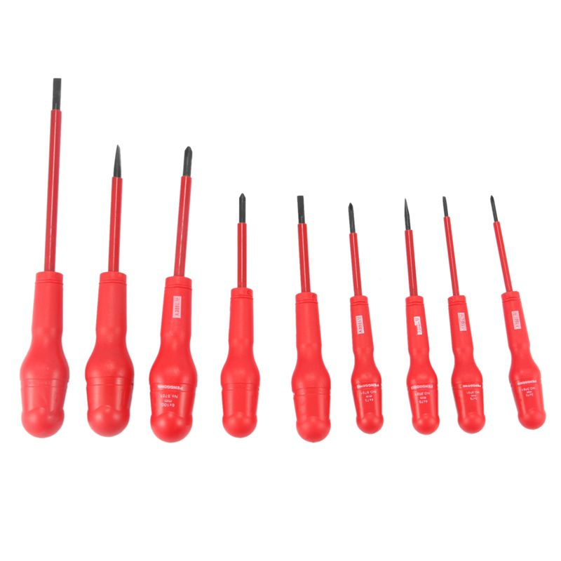 PENGGONG 9 x Insulated Screwdriver Set Electrician Dedicated Magnetic Precision CR-V High Voltage 1000V Slotted Phillips Hand Tools