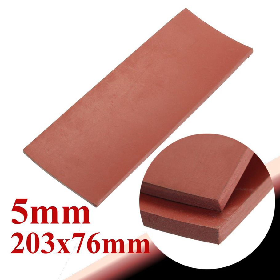 Red 5mm 1/5" Thickness 8" x 3" Rubber Sheet Chemical Resistance High Temp -
