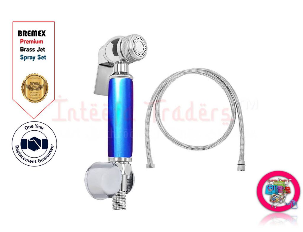 BREMEX Brass Bathroom Jet Spray for Toilet Heavy Duty with 1.5 Meter Shower Tube Health Faucet & Flexible Hose Pipe Facet Sprayer for Bathroom